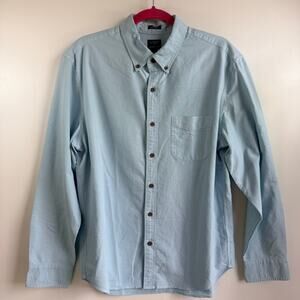 J. Crew Slim Untucked Oxford Button Down Shirt Men's-Large Ligh Blue 100% Cotton